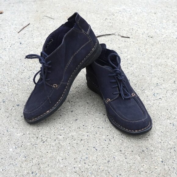 Clarks Bendables Suede Lace Up Moc Toe Comfort Boots 7.5 - Picture 9 of 9